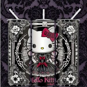 🆕 Hello Kitty - Victorian Goth - Punk - Stainless Steel Tumbler - 20oz w/ Straw